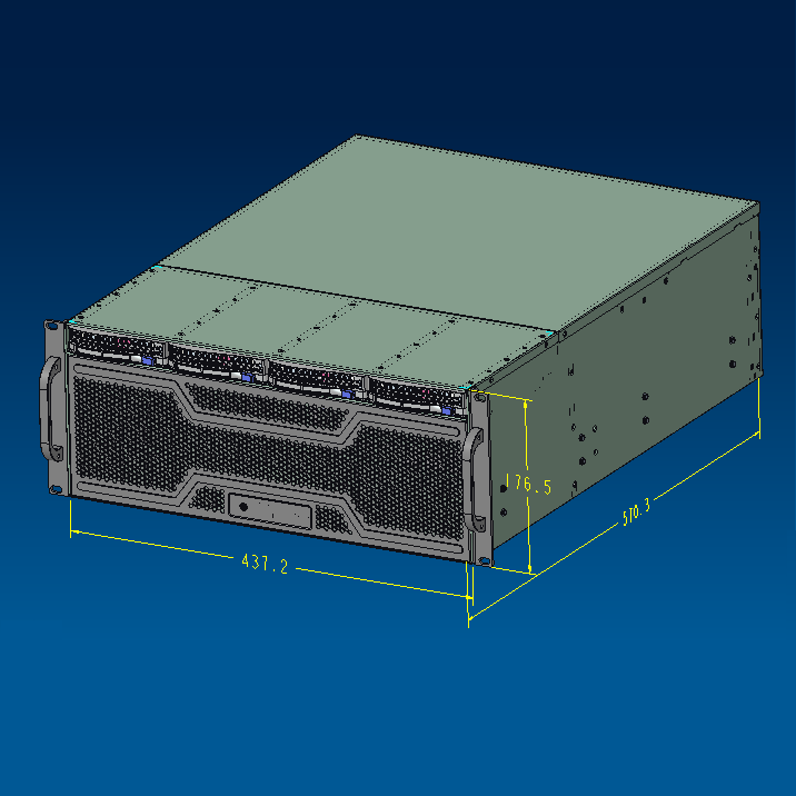 8 Gpu 4U Server Chassis - 4U 4베이 핫스왑 서버 케이스 L570mm