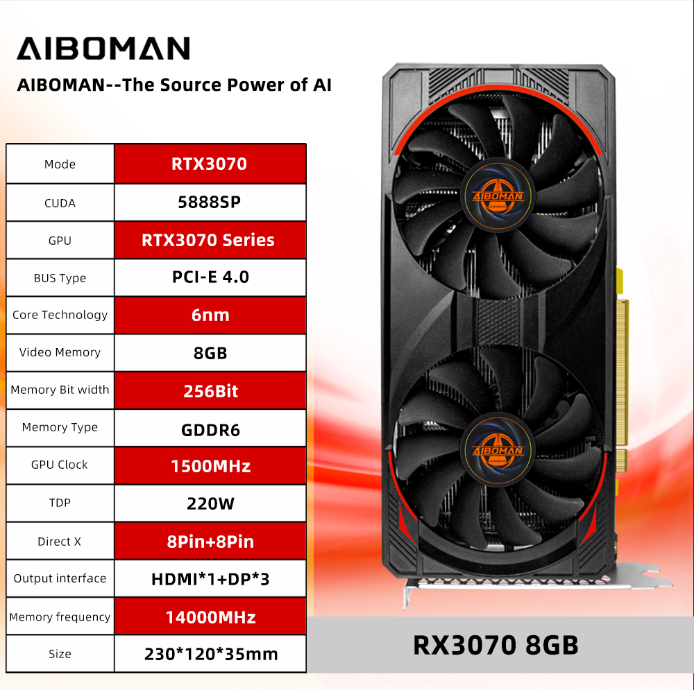 AIBOMAN 컴퓨터 그래픽 카드 RTX3070 8GB - Rtx 3070 8Gb Graphics Card 리뷰 및 가격
