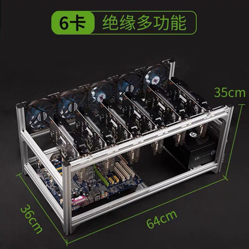 6 8 12 19 GPU 광부 마이닝 장비 알루미늄 쌓 - 12 Gpu Open Air Frame Case 리뷰 및 가격