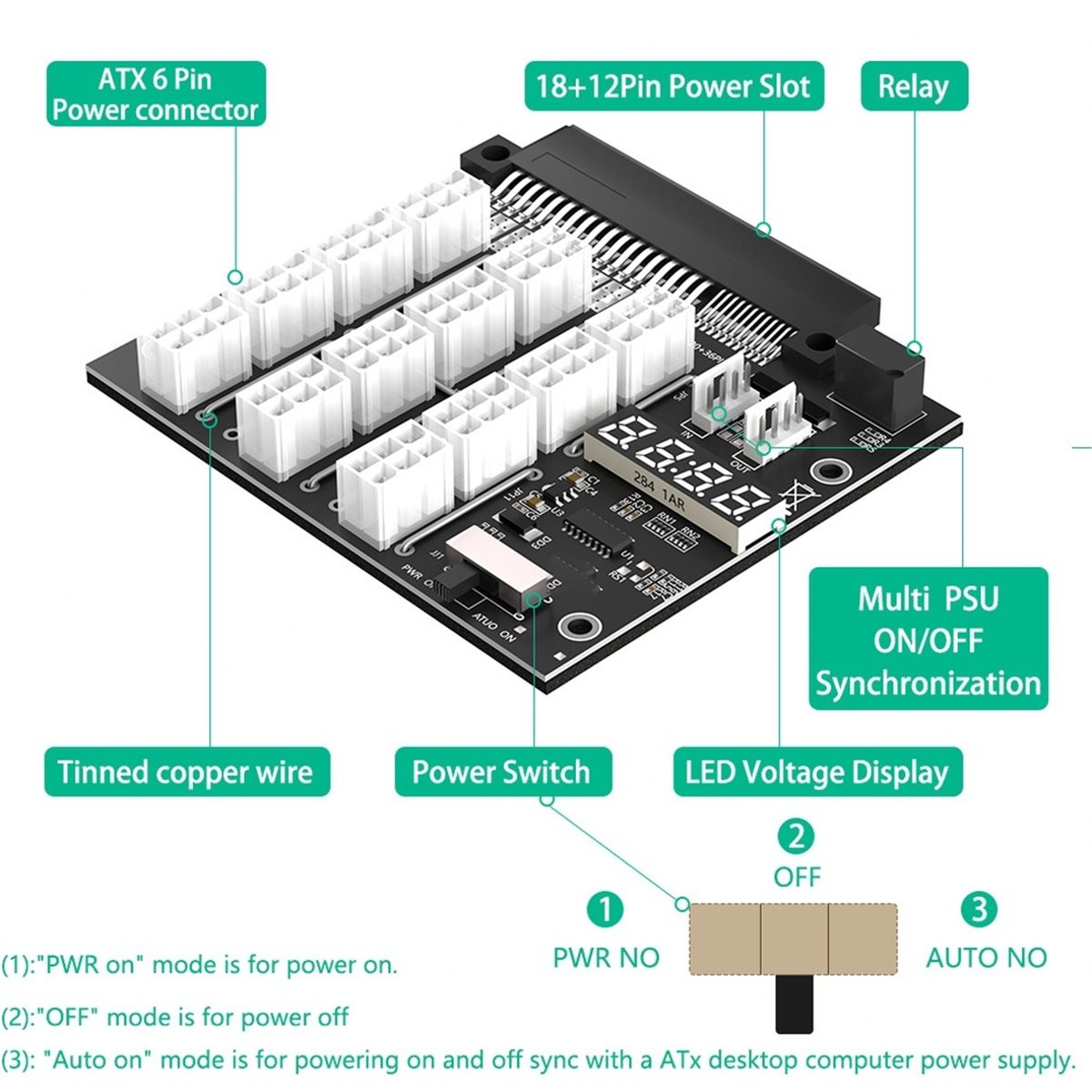 M05K 12 포트 PCIe 6핀 커넥터 브레이크아웃  - 2400W Server Psu Breakout Board 리뷰 및 가격